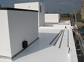 Asphalt roof with Solar Reflective coating