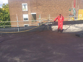 Asphalt roof with Solar Reflective coating