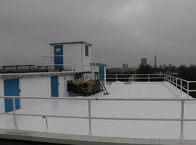 Asphalt roof with Solar Reflective coating